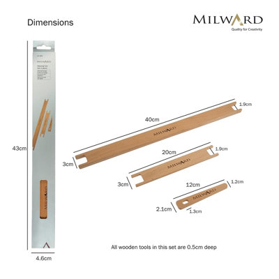 WEAVING TOOL SET - Weaving Tools Set: Beech: 3 Pieces - Milward