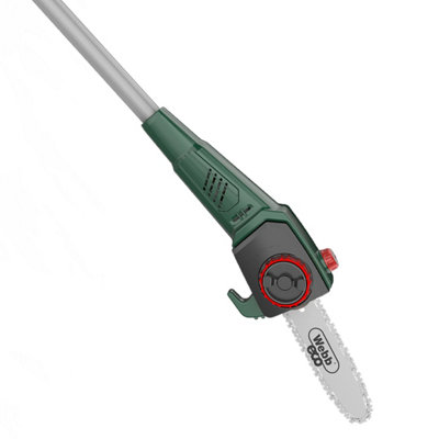 Webb Eco 20V Long Reach 50cm Hedge Trimmer 20cm Pruner Attachment 2Ah Battery Charger