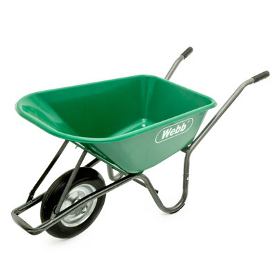 WEBB Wheelbarrow 90 Litre Poly Body With Puncture Proof Wheel