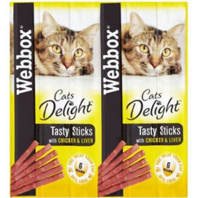 Webbox Cat Sticks Chicken & Liver 6 Sticks (Pack of 12)