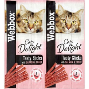 Webbox Cat Sticks Salmon & Trout 6 Sticks (Pack of 12)