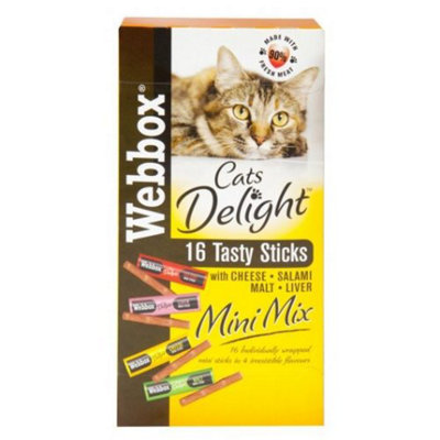 Webbox Cats Delight Mini Mix Salami Cheese Liver & Malt 32g (Pack of 10)