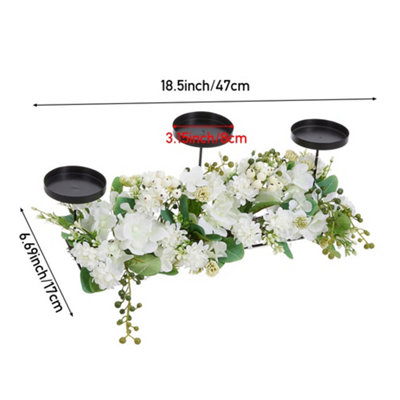 Wedding Decor Candlesticks with Faux Flowers and Warm Light - 7