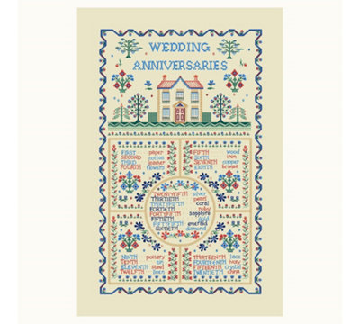 Wedding Sampler Classic Print 100% Cotton Tea Towel