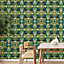 Wedgwood Botanical Wonders Wonderlust Tea Story Wallpaper Teal W0136/03