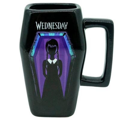 Wednesday I Prefer To Remain Sharp-Edged Coffin Mug Black/White/Purple (One Size)