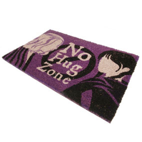 Wednesday No Hug Zone Door Mat Purple/Black (One Size)