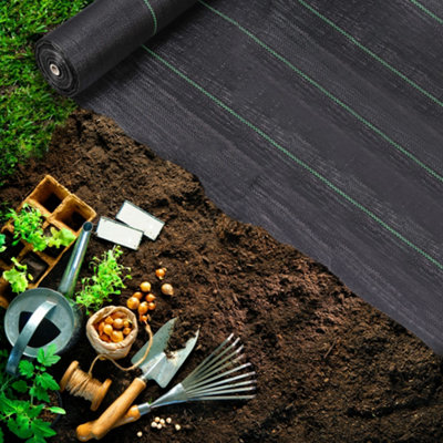 Weed Control Fabric - Gardening, 1.5M x 8M Ground Cover Sheet To Stop Unwanted Weeds Growing