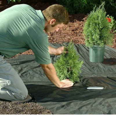 Weed Control Membrane Barrier Fabric - 100gsm Heavy Duty - 1m x 50m