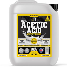 Weed Killer Path Cleaner Acetic Acid Concentrated 80% 5 Litre Glyphosate Free -  White Vinegar Patio Cleaner