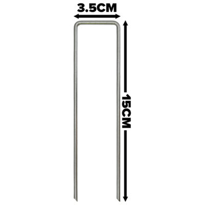 weed matting hold down pegs kit with buffer plates+rubber mallet packs of 150 - 6