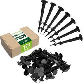 Weed Membrane Pegs - Pack of 120 Garden Pegs for Membrane (12cm) - Anti-Pull Garden Membrane Pegs for Garden Netting