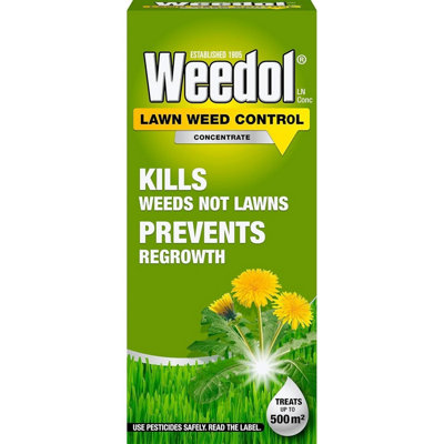 Weedol Lawn Weedkiller Concentrate 500m2 1L Dandelion Clover Daisy Weed Control