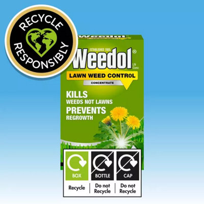 Weedol Lawn Weedkiller Concentrate 500ml Selective Weed Control for  Dandelions Clover Covers 250m No Glyphosate