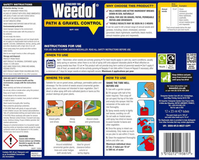 Weedol Path Weed Killer Liquid Concentrate 12 Tubes Treats 120m2 Weed Control