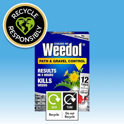 Weedol Path Weed Killer Liquid Concentrate 12 Tubes Treats 120m2 Weed Control