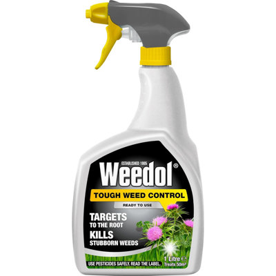 Weedol Tough Weed Control 1L RTU Powerful Garden Weed Killer, Fast ...
