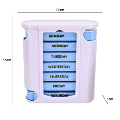 Weekly Pill Organizer, 7-Day Pill Box with Removable Modules Marked by ...