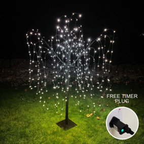 Weeping Willow Tree Black 180cm  Cool White