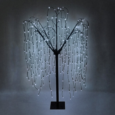 Weeping Willow Tree Black 180cm  Cool White