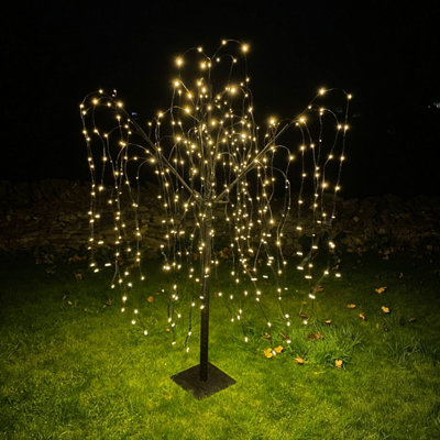 Weeping Willow Tree Black 180cm  Warm White