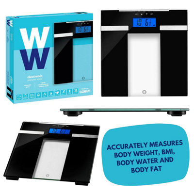 Weight Watchers Ultra Slim Glass Electronic Body Analyser Bathroom Scale 8985U - 5