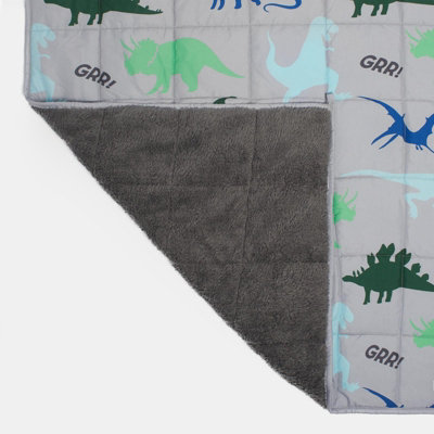 Weighted Blanket Kids Dino Sensory Sleep Therapy Anxiety Soft Teddy Fleece Throw - 5
