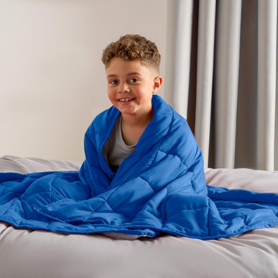 Weighted Blanket Supersoft Stress Anxiety Relief Blue Grey 3kg 100 x 150cm DIY at B Q