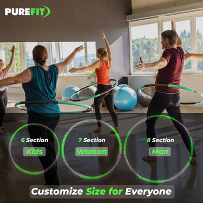 GadgetZone Padded Lead Foam Exercise Hula Hoop 1.2 Kg 100 Cm Width (1 M) Empty In 8 Parts Simple Quick Portable Compact Fitness Exercise Personal Gym Sport Equipment - Foto 9