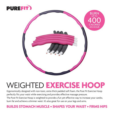 Weighted Hula Hoop 95CM 1.2Kg Adjustable Fitness Weight Lose Gymnastic ...
