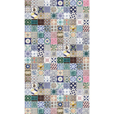 Welcome Home Multi-coloured Moroccan patchwork tile A4 Sample