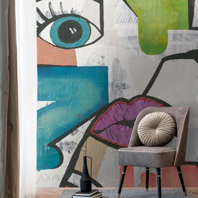 Welcome Home Multi-coloured Pop Art Expression Mural