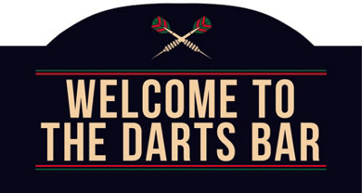 Welcome To The Darts Bar Aluminium Bar Sign 13.7 x 27.5cm Indoor ...