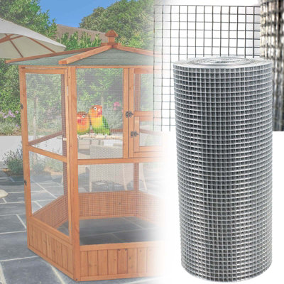 Welded Wire Mesh 1/2" x 1/2" x 15m 2 Widths Aviary Hutches Fencing Pet Run Coop