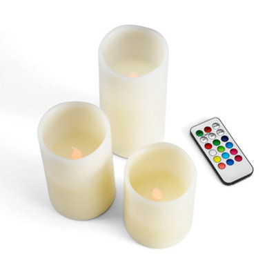 Wellbeing Set of 3 Remote Control Multicolour Candles