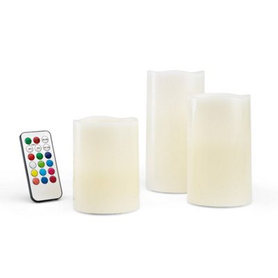 Wellbeing Set of 3 Remote Control Multicolour Candles