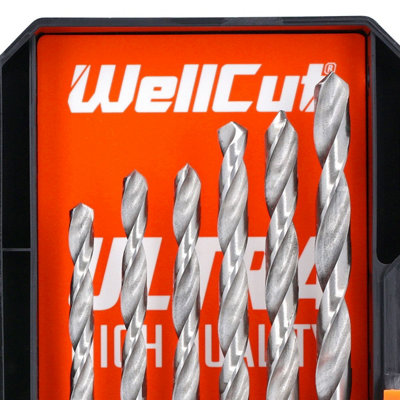 Wellcut 12 Piece HSS Steel Hex Shank Drill Bits Set 2mm-6.5mm