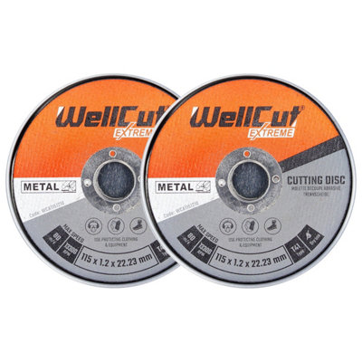 WellCut Cutting Disc 115mm 4.5 Inch in Metal Box For Angle Grinder Pack ...