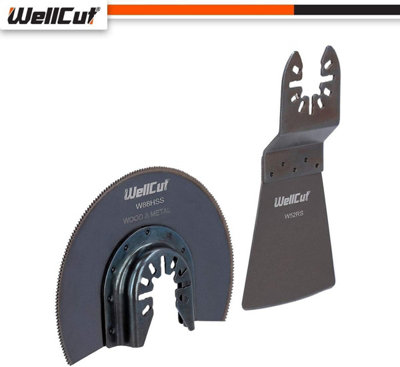 WellCut Multi Function 7 Piece Bi-Metal Multi Tool Blade Set Wood Metal Cutting
