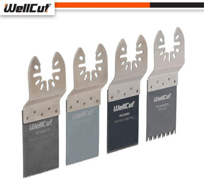 WellCut Multi Function 7 Piece Bi-Metal Multi Tool Blade Set Wood Metal Cutting
