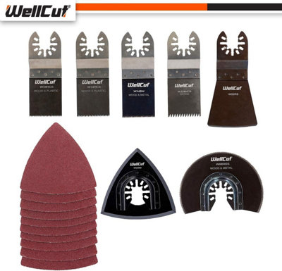 WellCut Multi Function 7 Piece Bi-Metal Multi Tool Blade Set Wood Metal Cutting - 8