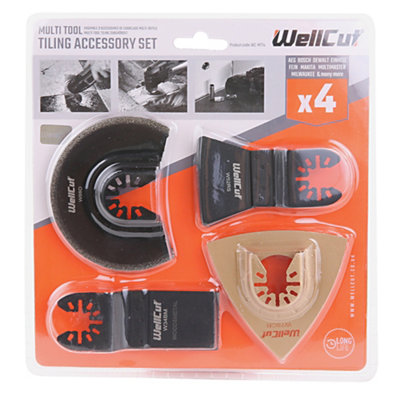 WellCut Multi Tool Tiling Kit 4pc Multi Tool Tiling Set 80mm (WC-MTT4)
