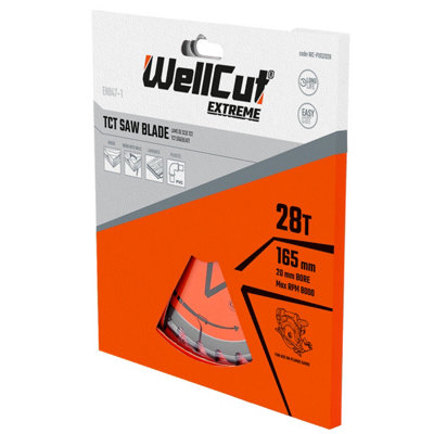 WellCut TCT Extreme Circular Saw Plunge Saw Blade 165mm x 20mm x 28T ...