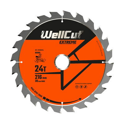 WellCut TCT Extreme Mitre Saw Table Saw Blade 216mm x 30mm x 24T ...