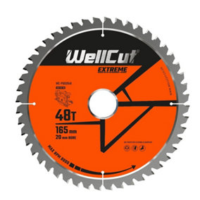 WellCut WC-P1652048 Extreme Circular Saw Plunge Saw Blade 165mm x 20mm x 48T