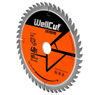 WellCut WC-P1652048 Extreme Circular Saw Plunge Saw Blade 165mm x 20mm x 48T