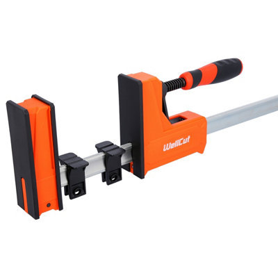 WellCut Woodworking  Parallel Jaw Bar Clamp set 800 x 95mm Quick Release 600kg Clamping Force Heavy Duty Pack of 4