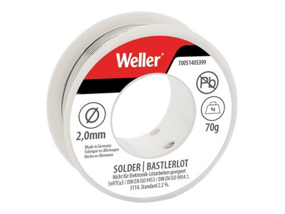 Weller T0051405399 Electronic Lead-Free Solder Sn97Cu3 2mm 70g WEL51405399