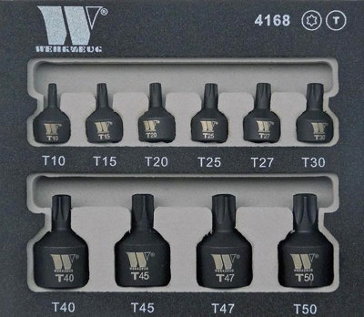 Welzh Werkzeug Socket Set - Low profile for easy access - Torx TStar Bit T10-T50