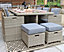 Wentworth 10 Seater Cube Set - Synthetic Rattan - H195 x W125 x L76 cm - Beige
